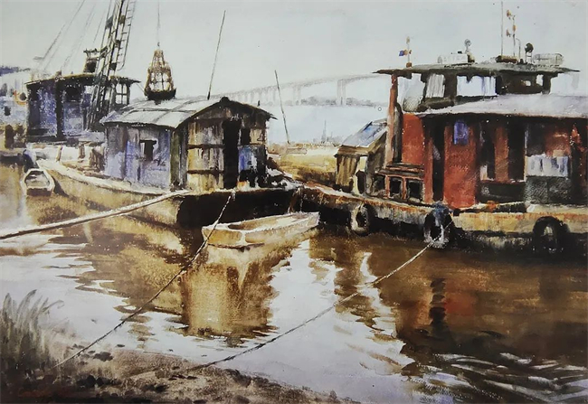 《公益橋畔》 54x79cm  1996年.jpg