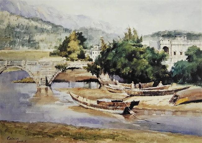 《古橋邊》 64x90cm  2006年.jpg