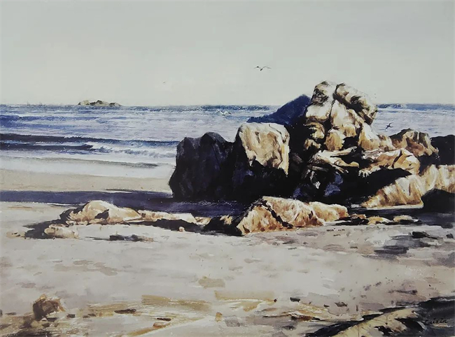 《上川島的礁石》 79x90cm  1999年.jpg